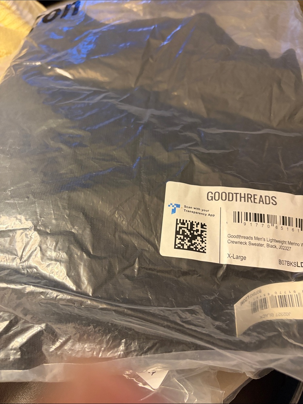 Goodthreads Black Lightweight Merino Crewneck Sweater